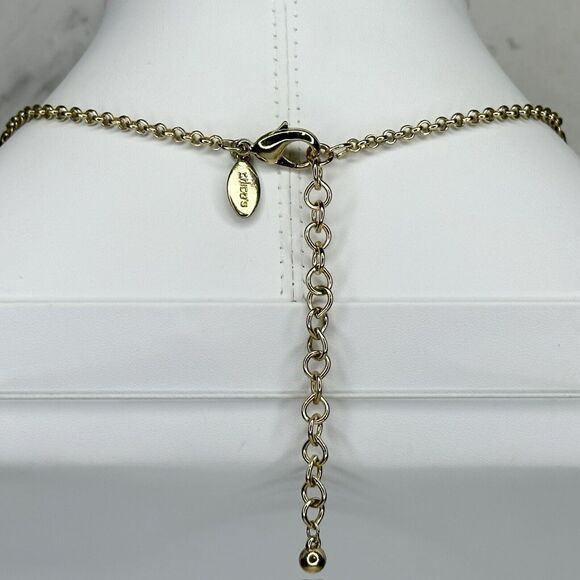 Chicos Gold Tone Rhinestone Studded Collar Statement Necklace 20" ✨ - Picture 7 of 14